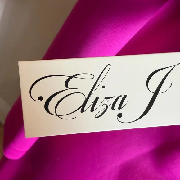 NWT Size 16 Stretch Women's Fuchsia Sheath Dress with Side Drape - Picture 6 of 9